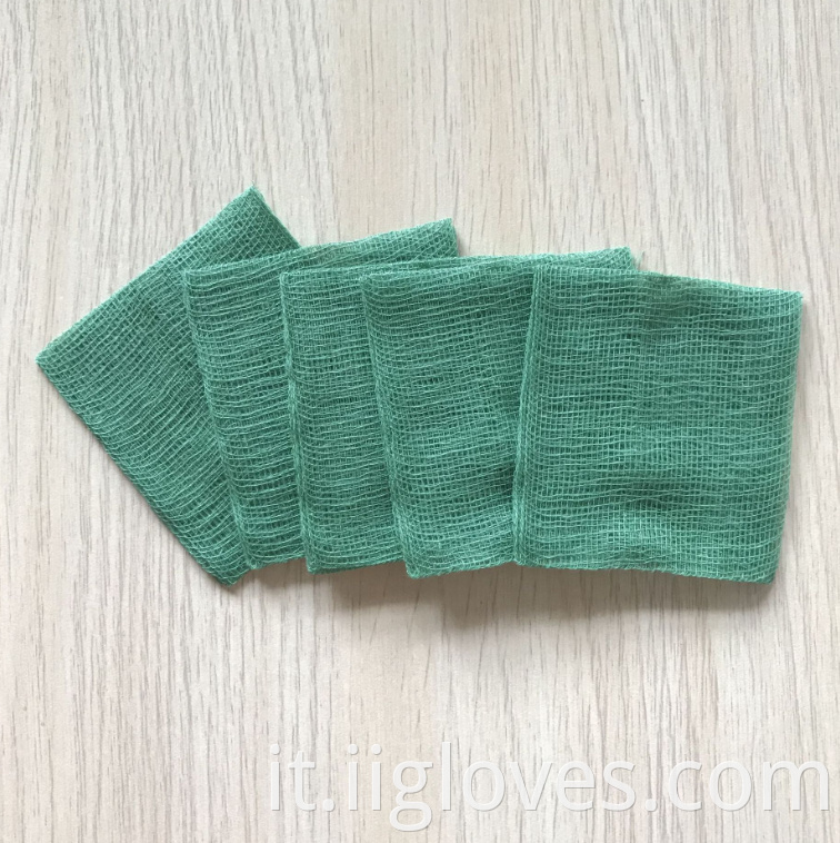 Pieni di garza sterile verde 5x5 7.5x7,5 garza 10x10 cm 100 pezzi per pacchetto 1 a 12 pezzi per sacchetto spugne garza sterili